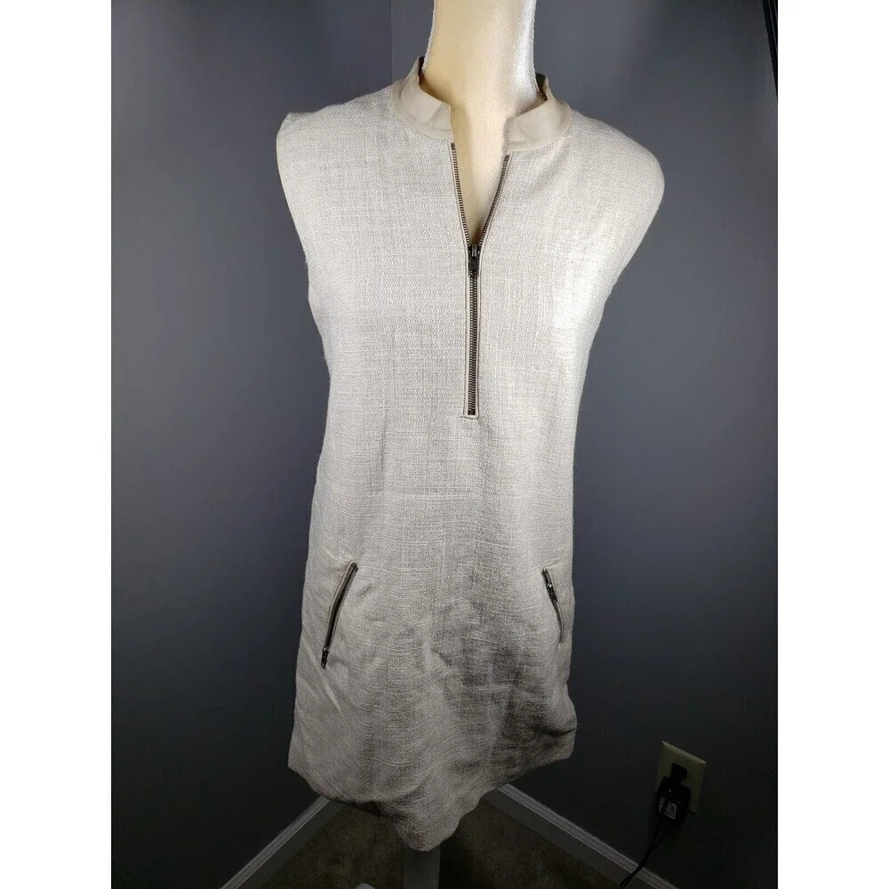 Theory Women's Beige Sleeveless Dress Size 6